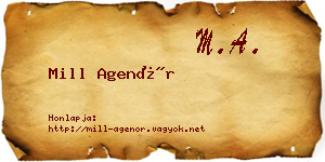 Mill Agenór névjegykártya
